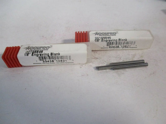 (00198846) 1/8" x 3/8" x 1-1/2" OAL Solid Carbide Split-End Blank - Lot of 2