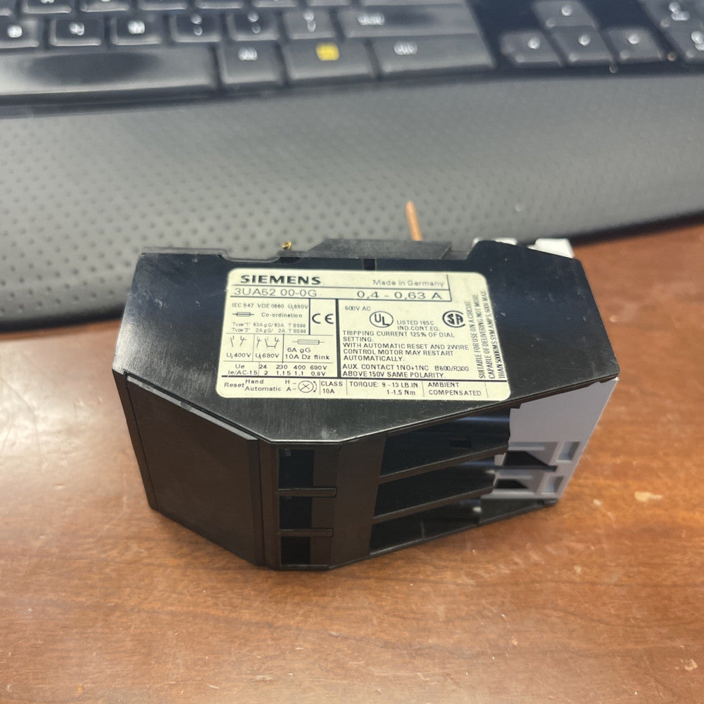 BRAND NEW Siemens 3UA52 00-0G Overload Relay  0.4-0, 63A *FREE SHIPPING*