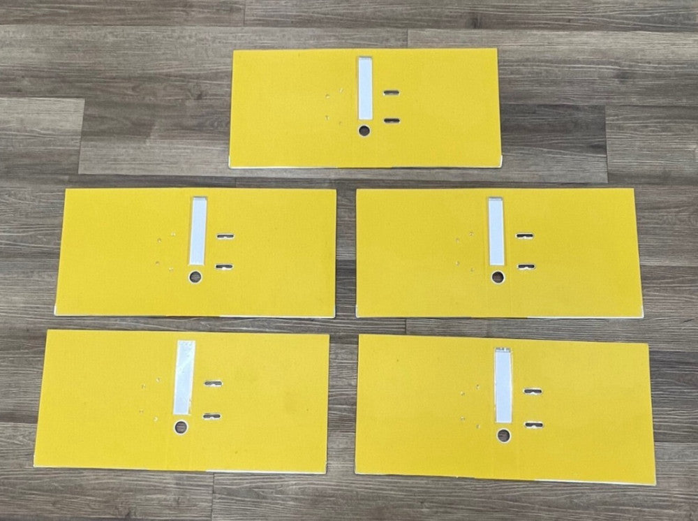 BINDERTEK  2"  2-RING BINDER YELLOW DIA 11-1/8" X 11-3/4" LOT OF 5