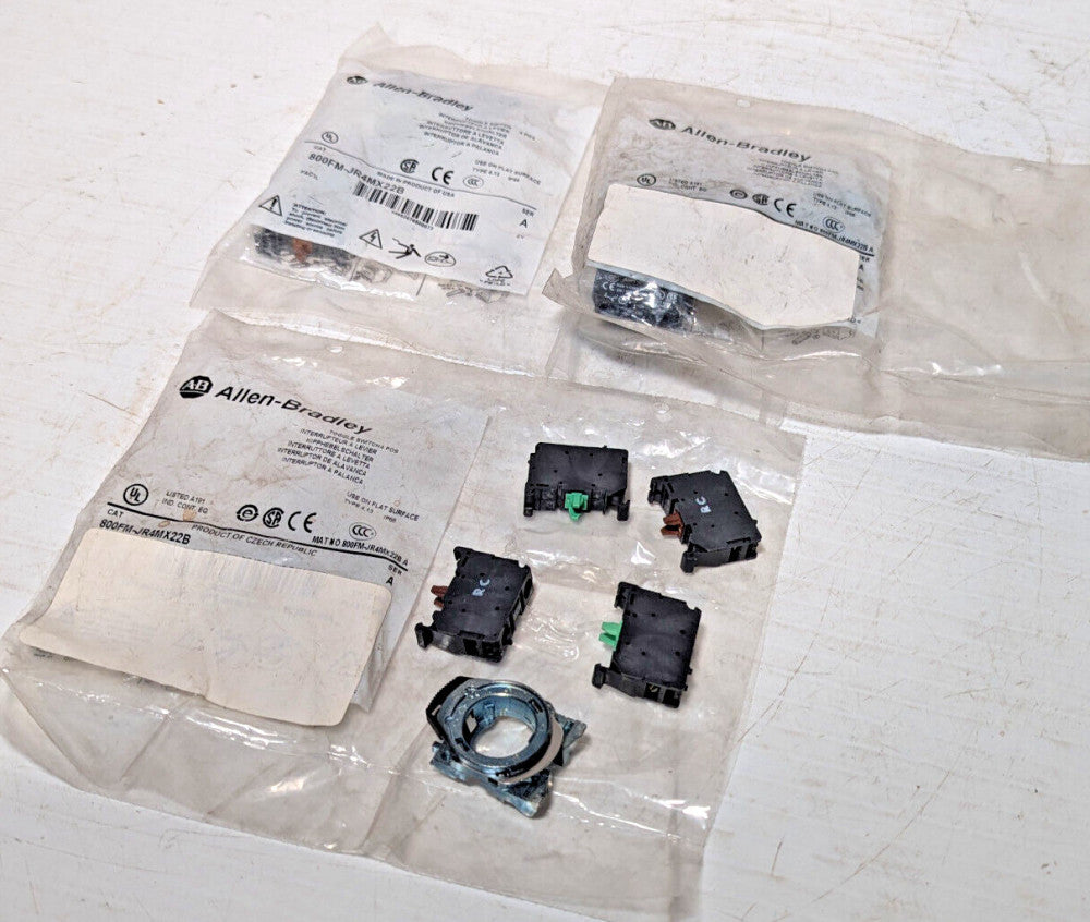 Lot of Allen Bradley Contact Blocks, Toggle Switches, Latch Mounts, 800FM, 800F