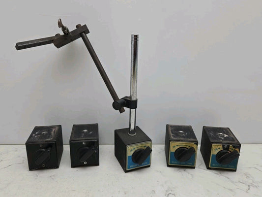 5 Pack Mixed Lot Magnetic Base Stand With Various Bases Used See Pictures