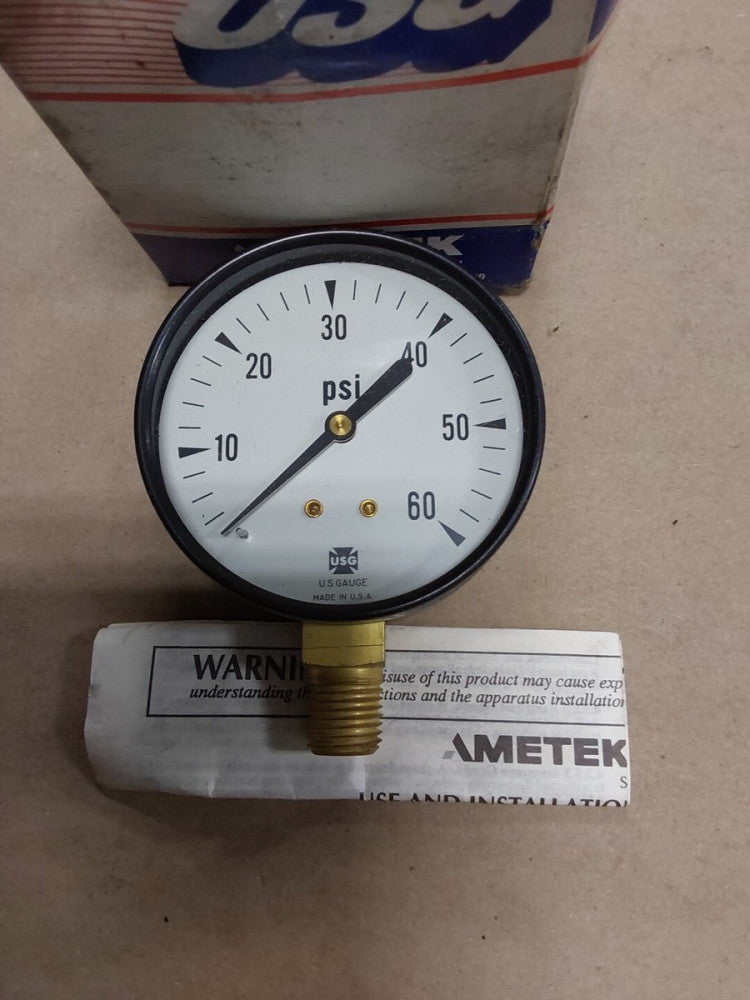 NEW 2 1/2" USG P-500 0-60 PSI Pressure Gauge 1/4 ANPT