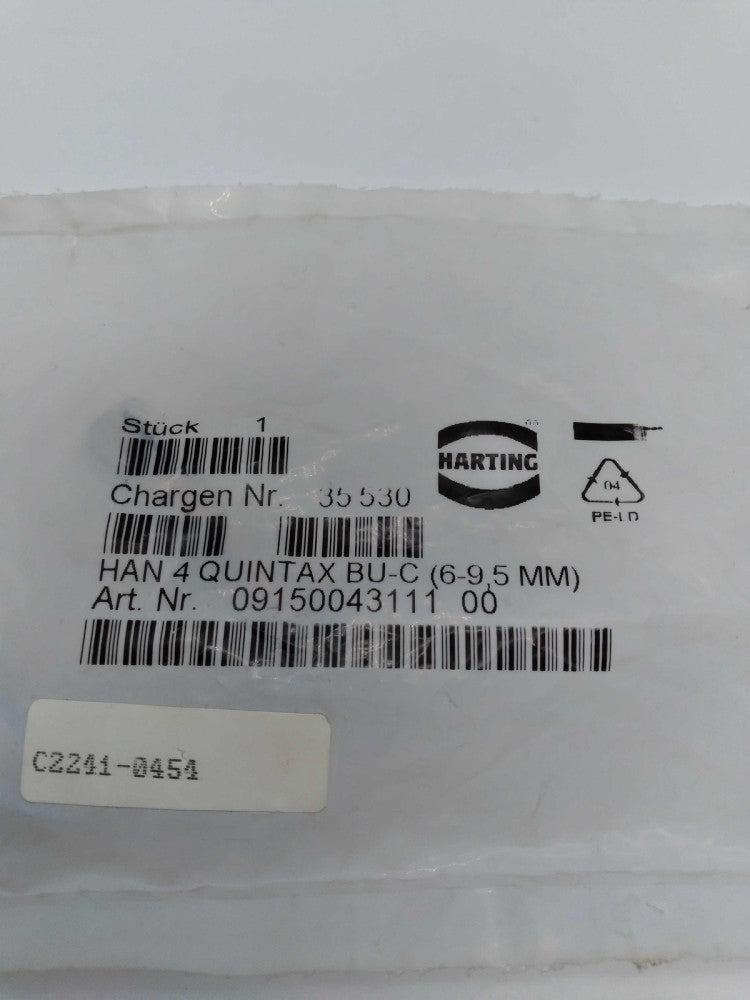 NEW Harting HAN 4 QUINTAX BU-C Female Crimp Connector 09150043111 (6-9,5 MM) 
