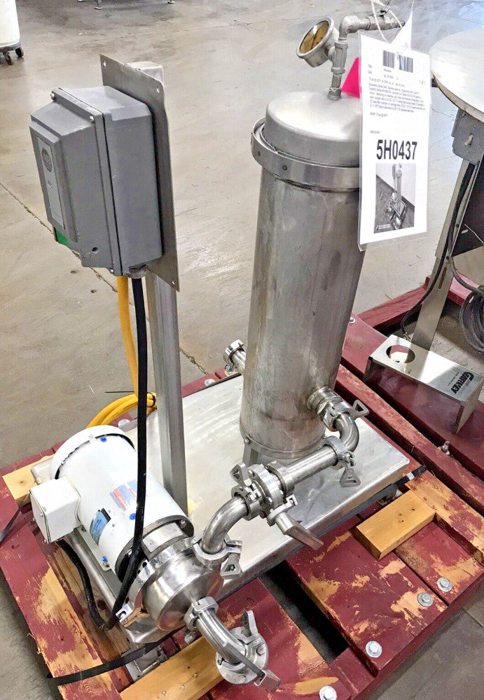 Waukesha 2045 Sanitary Pump with Stainless Steel Cartridge Filter