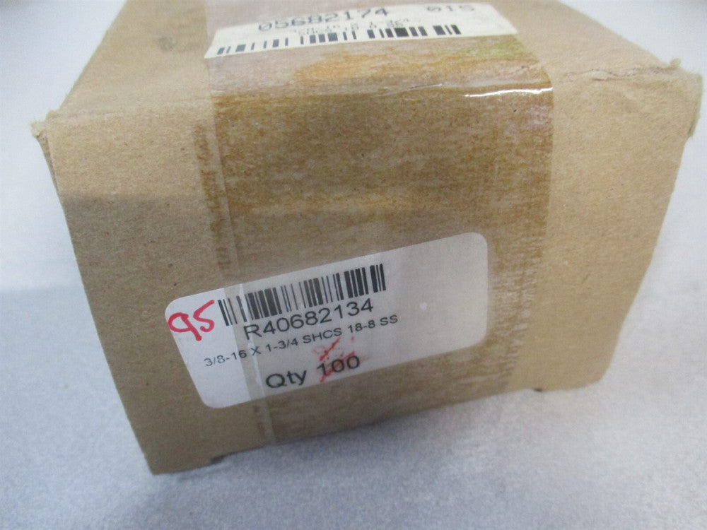 (199627) 3/8-16 UNC 1-3/4 OAL 18-8 Stainless Steel Hex Socket Cap Screw - Qty 95