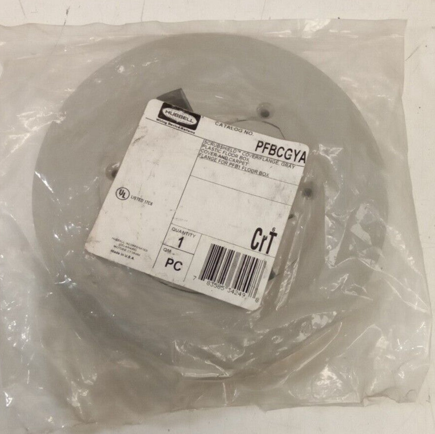 Hubbell PFBCGYA Scrubshield Plastic Floor Box Cover/ Flange, Gray