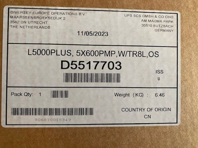 Diversey L5000Plus Time Formula Sequence Relay & Tunnel Dosing, 3 Pumps