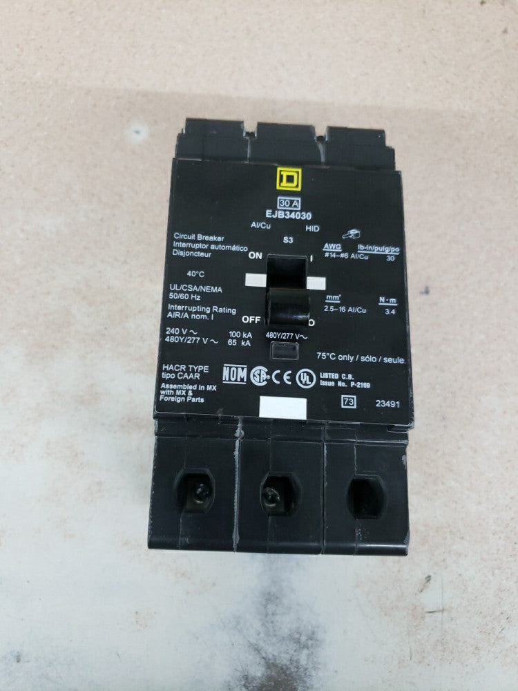 1) New Take Out! Square D EJB34030 Three 3 Pole 30 A Amp Circuit Breaker