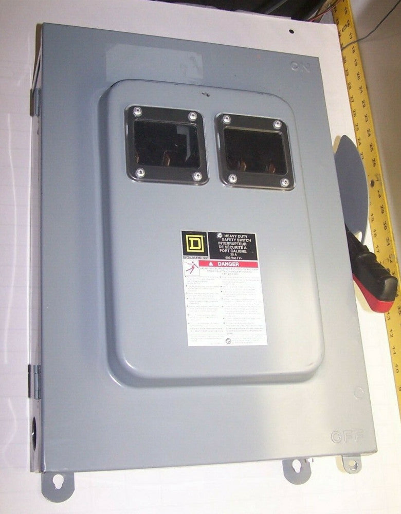 SQUARE D 30 AMP NON-FUSED SAFETY SWITCH 600 VAC 30 HP 3R 6 POLE  HU661AWKVW