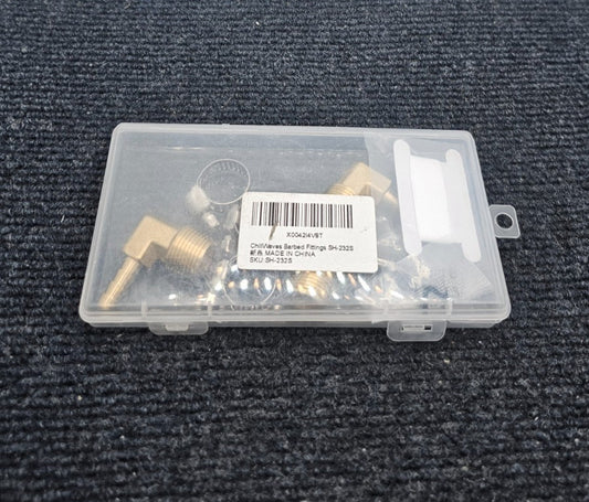 (QTY 3) ChillWaves SH-232S: Brass Air Hose Fittings 90 Deg Elbow Fitting Assy