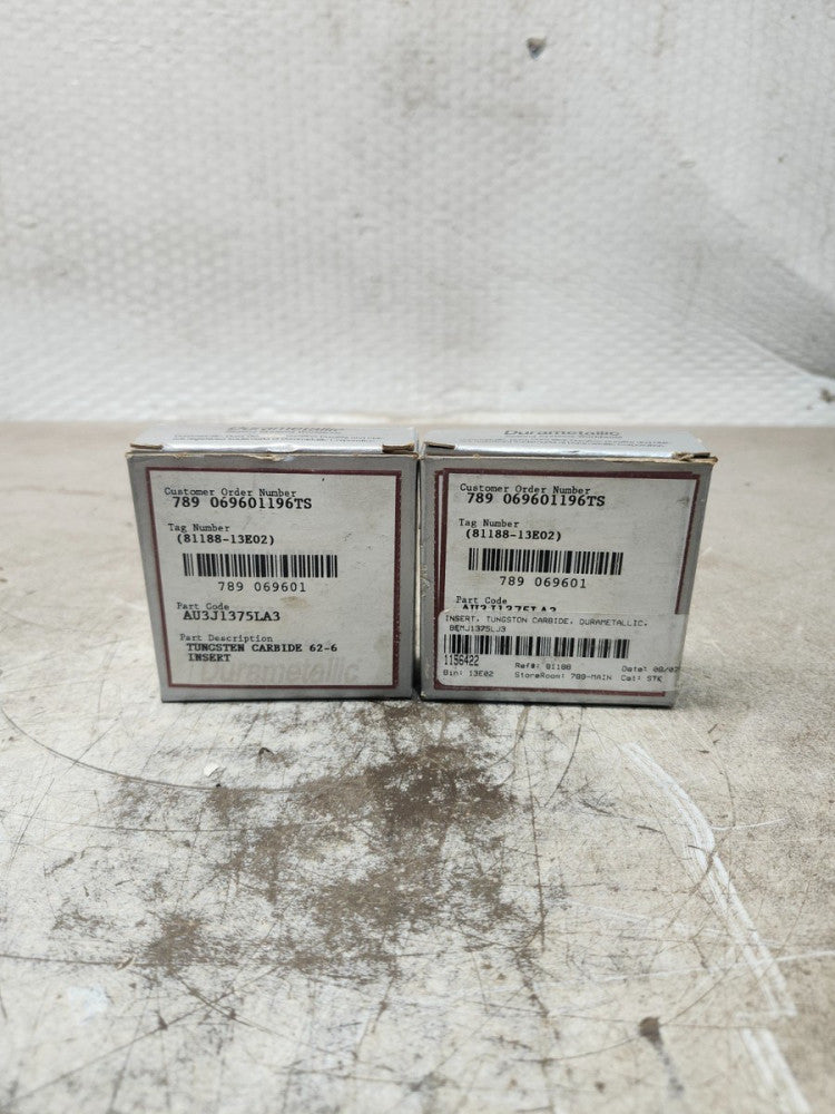 NEW IN BOX LOT OF 2 DURAMETALLIC CARBON INSERT AU3J1275LA3 7500YB