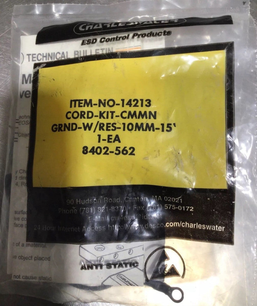 DESCO 14213 COMMON POINT GROUND CORD KIT for ESD MATS 10mm 15’ NOS Surplus