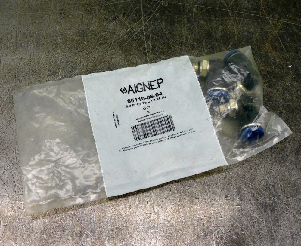 Aignep 85110-08-04 Swivel Composite Elbow Connector 1/2 Tb x 1/4 SF Lot of 3