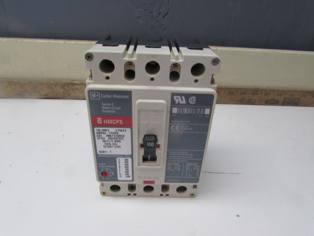 CUTLER HAMMER HMCPS100R3C ,CIRCUIT BREAKER, 3P/100A/600V , TAKEOUT! MAKE OFFER!