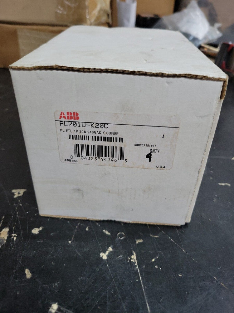 1 NEW ABB PL701U-K20C type PL700, K Curve, 1PH, 1P, 120/208/240V, 20A, 35kA@240V