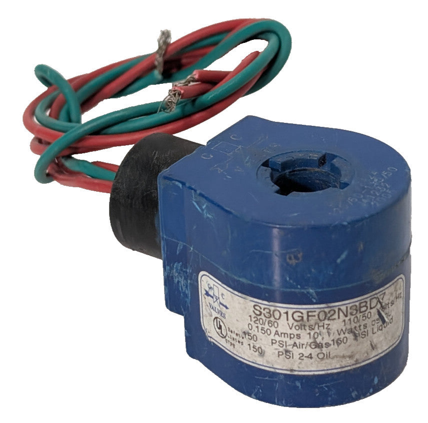 GC Valves S301GF02N3BD7 Solenoid Valve 120V 60Hz 0.15A 150psi S301-GF02-N3-BD-7