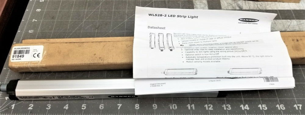 BANNER WLS28-2XR285DXQ, WORK LIGHT STRIP, RED STANDARD LED 91849, [AOB1]