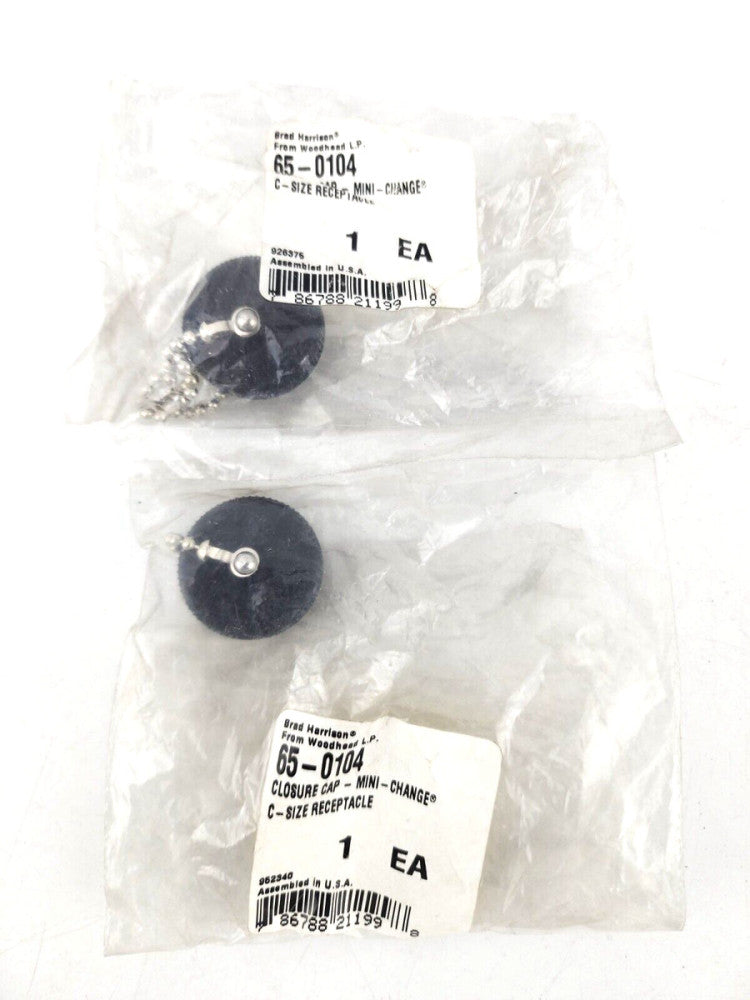 2pcs Brad Harrison Closure Cap 65-0104 Mini Change 1 1/8"-16 UN External Thread