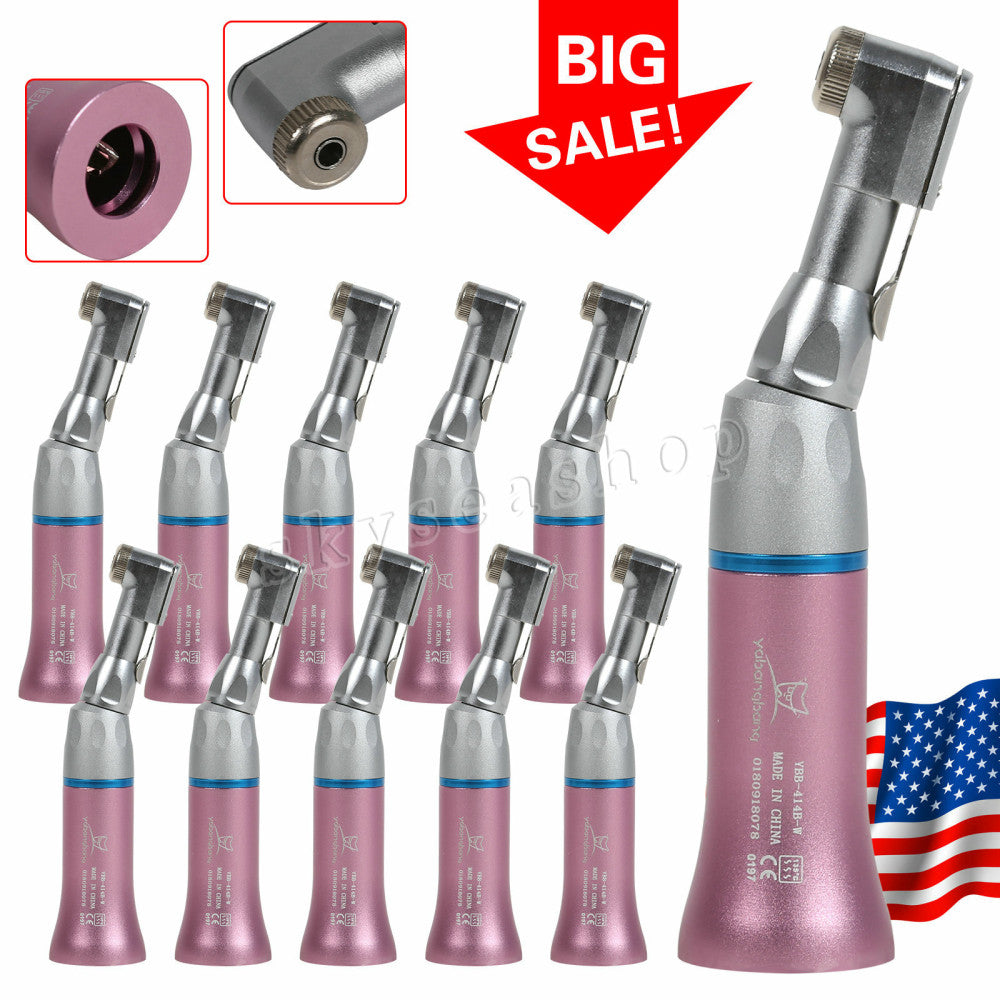 1-10 NSK Style Dental Contra Angle Handpiece Slow Low Speed E-type Pink UF2
