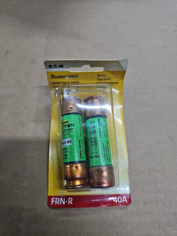 Bussmann FRN-R-40  40 Amp 250Vac DUAL-ELEMENT TIME-DELAY RK5 Fuse LOT OF 2