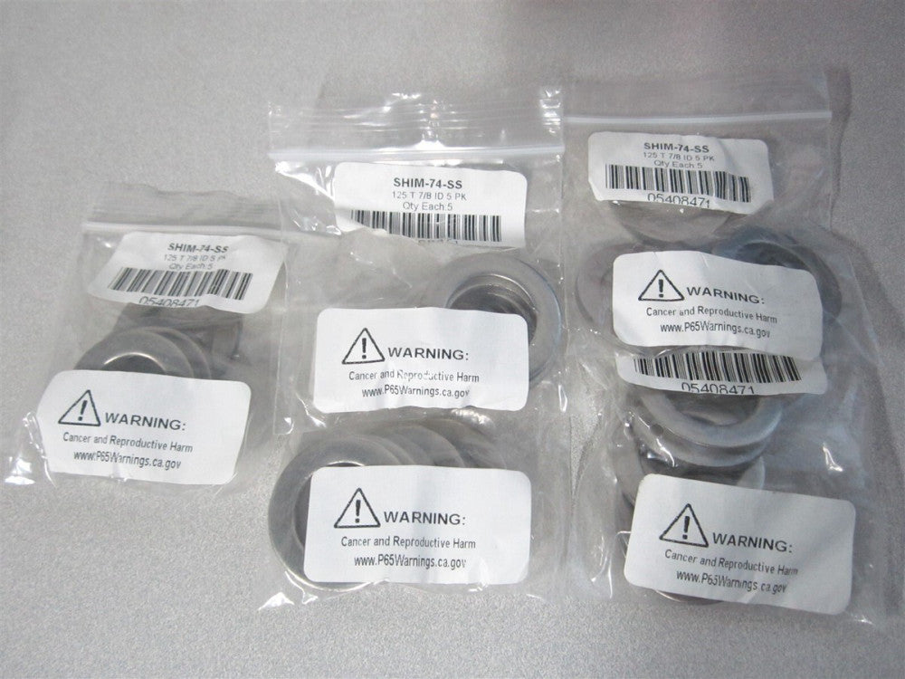 (SHIM-74-SS) 0.125" x 0.875" x 1.375" Stainless Steel Round Shim 5ct. - Lot of 5
