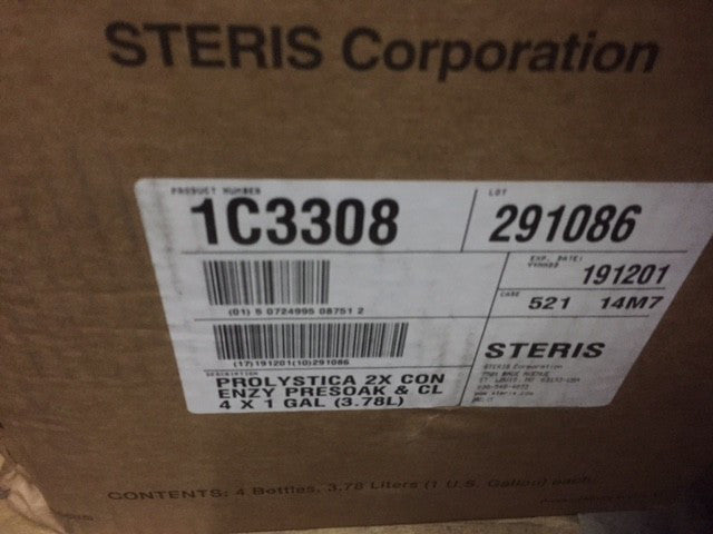 (Case of 4) Steris 1C3308 Prolystica 2X ConcentrateEnzymatic Cleaner Exp 12/2019