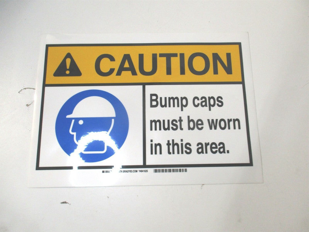 Brady (14474) 10" x 14" Bump Caps Must Be Worn In This Area Caution Sign 