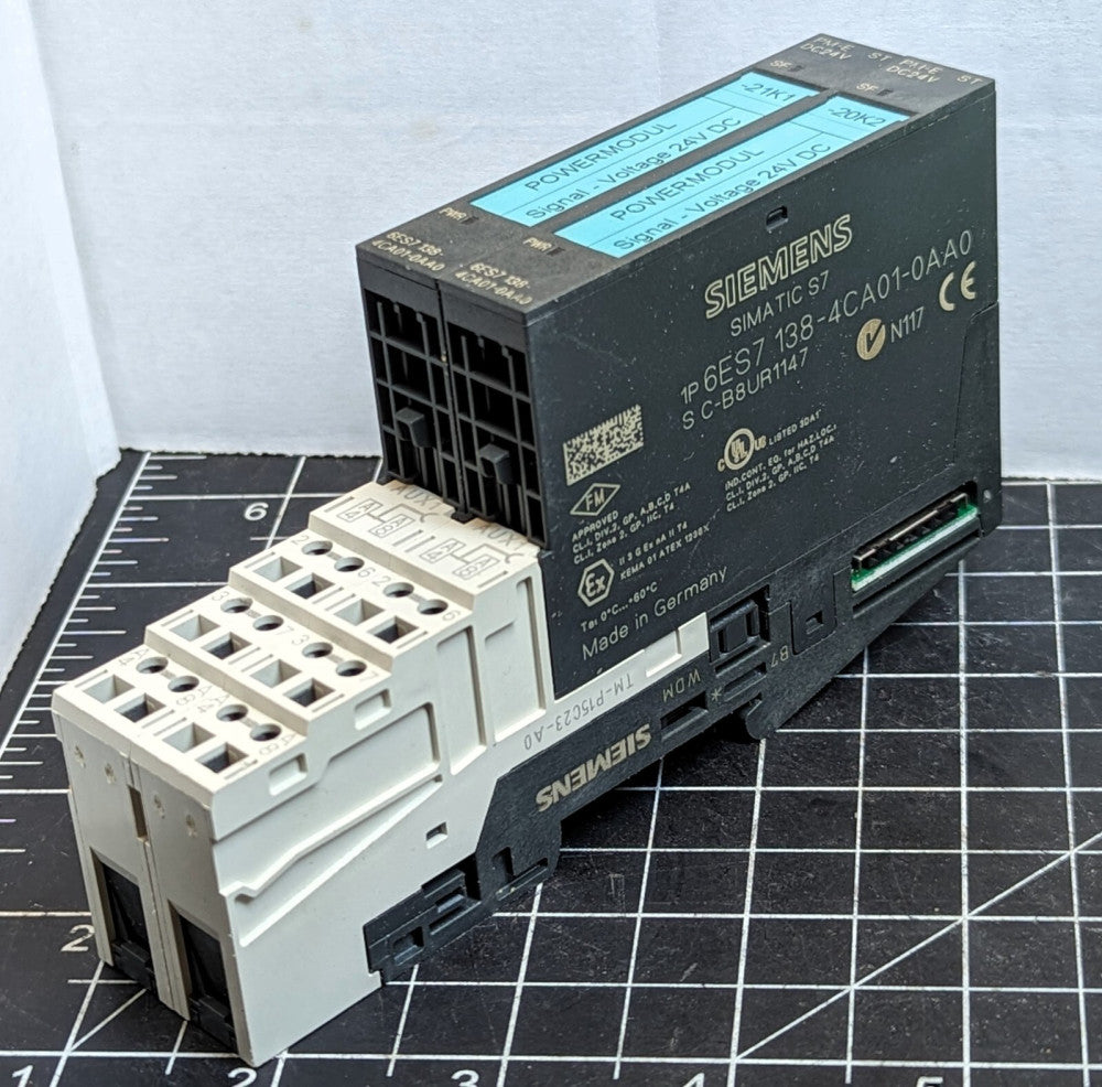 (2) Siemens 6ES7 138-4CA01-0AA0 Power Module With TM-P15C23-A0 Base [B8B2]