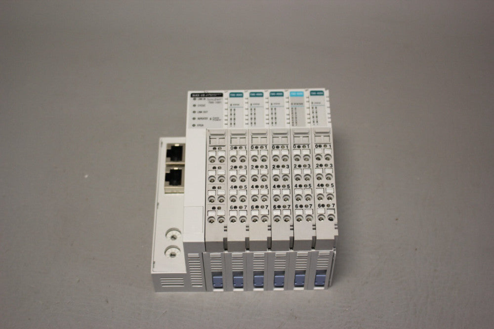 DANAHER SYQNET I/O RACK WITH 6 MODULES (1) TSIO-1001 (4) TSIO-4005 (1)TSIO-4006