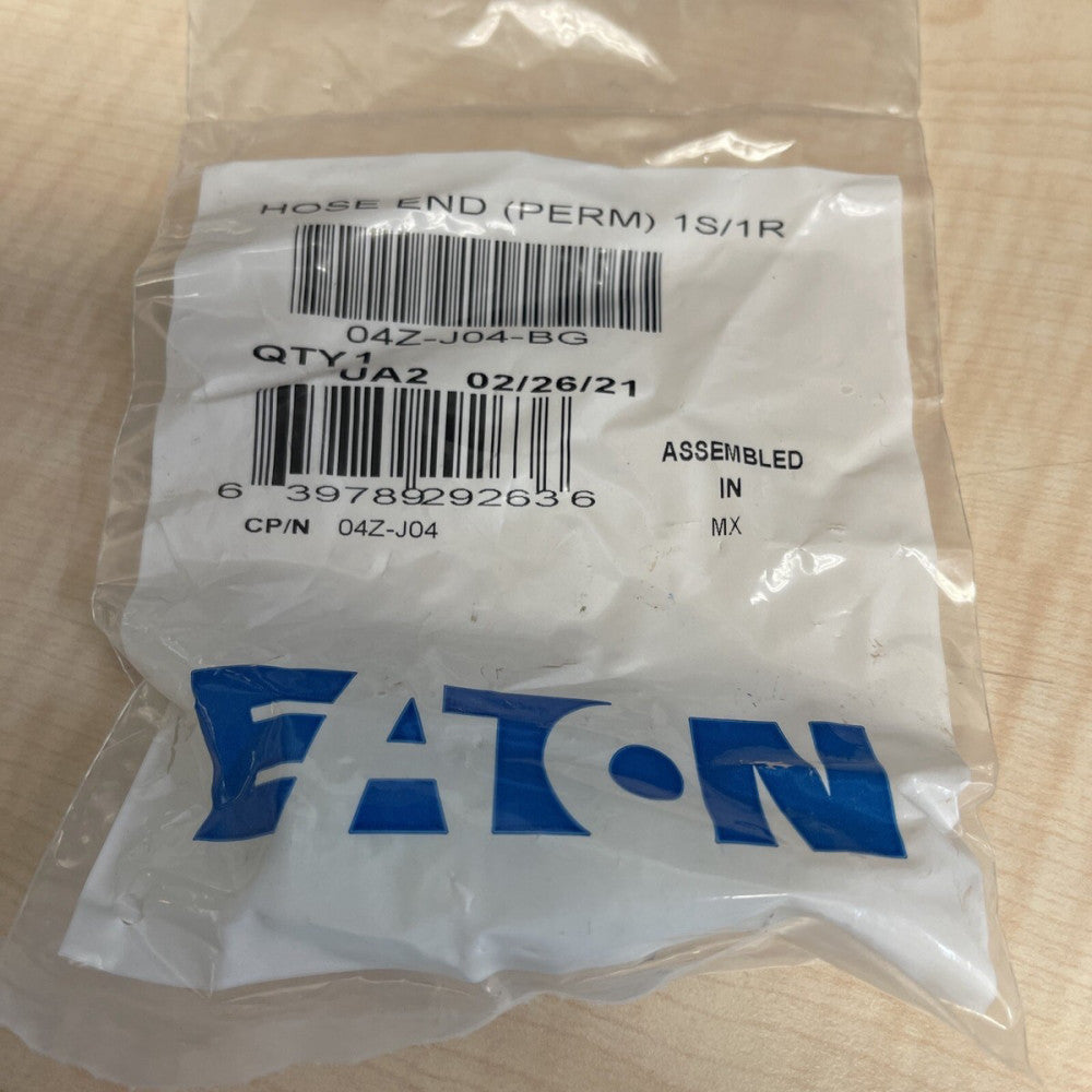 (1)  4Z-J04-BG Eaton Weatherhead Z Series Crimp Hose Fittings Male Pipe Swivel