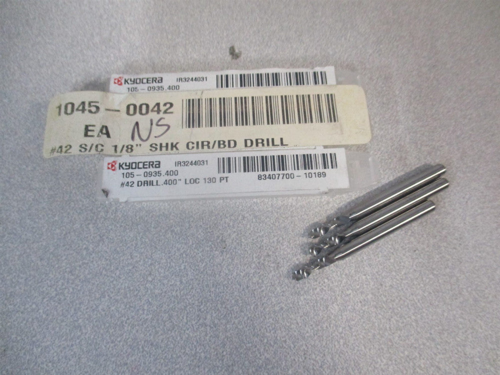 SGS (07369) #42 130° 1/8 x 1-1/2" Regular Spiral Circuit Board Drill Bit - Qty 3