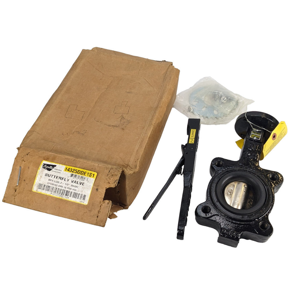 Apollo 2-1/2" Butterfly Valve & Lock Handle DI Body/Disc EPDM Seat DN65 Lug