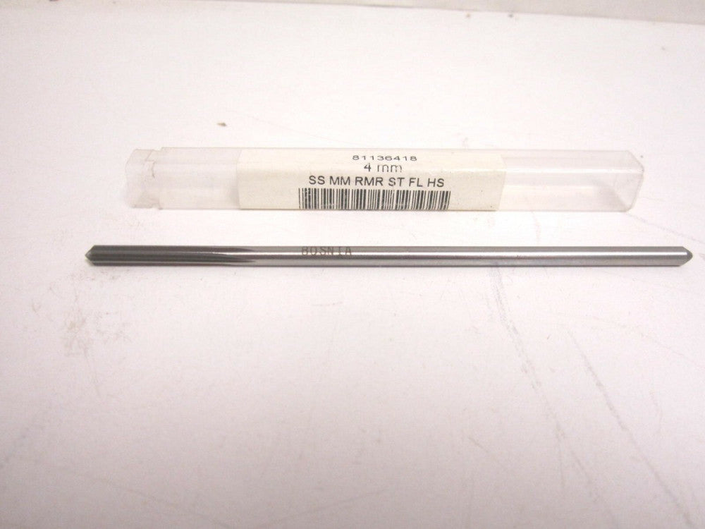 4mm x 1-1/4 x 4-1/2 OAL HSS Right Hand Straight Chucking Reamer