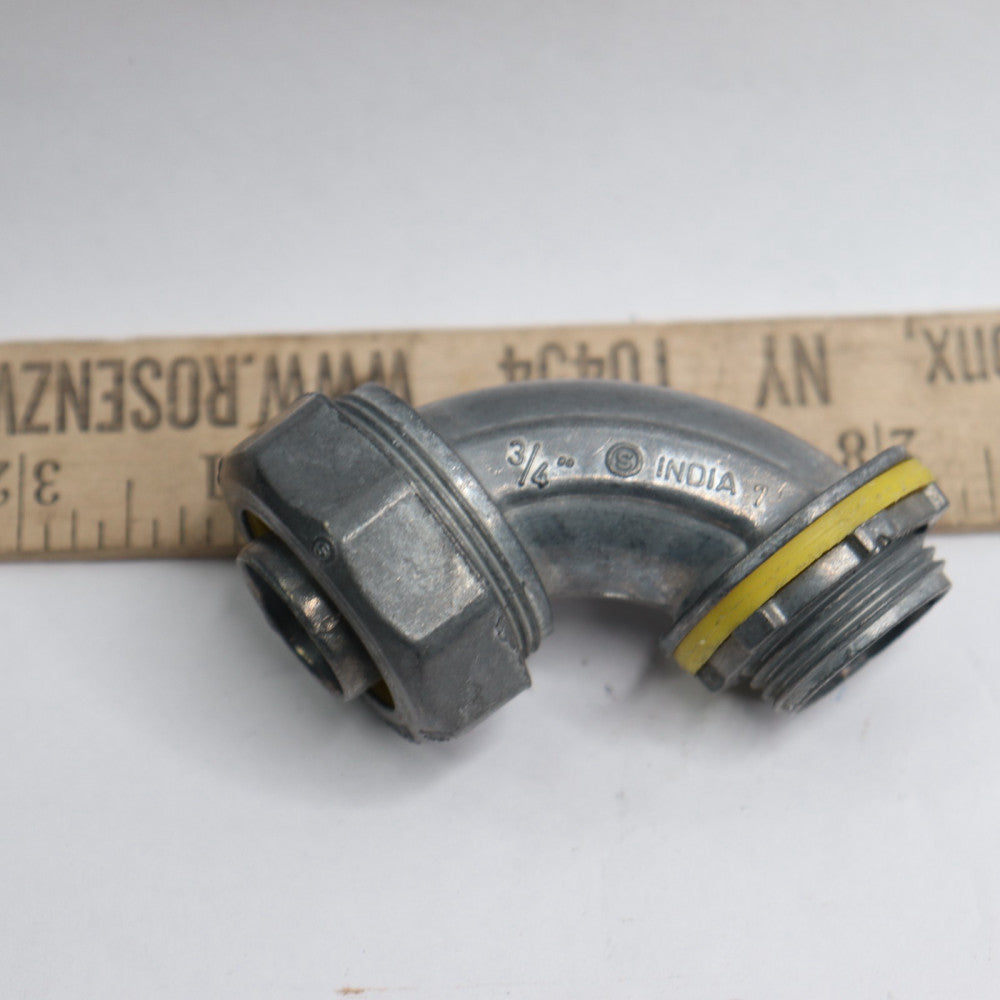 90 Degree Male Liquid Tight Connector Steel 3/4"
