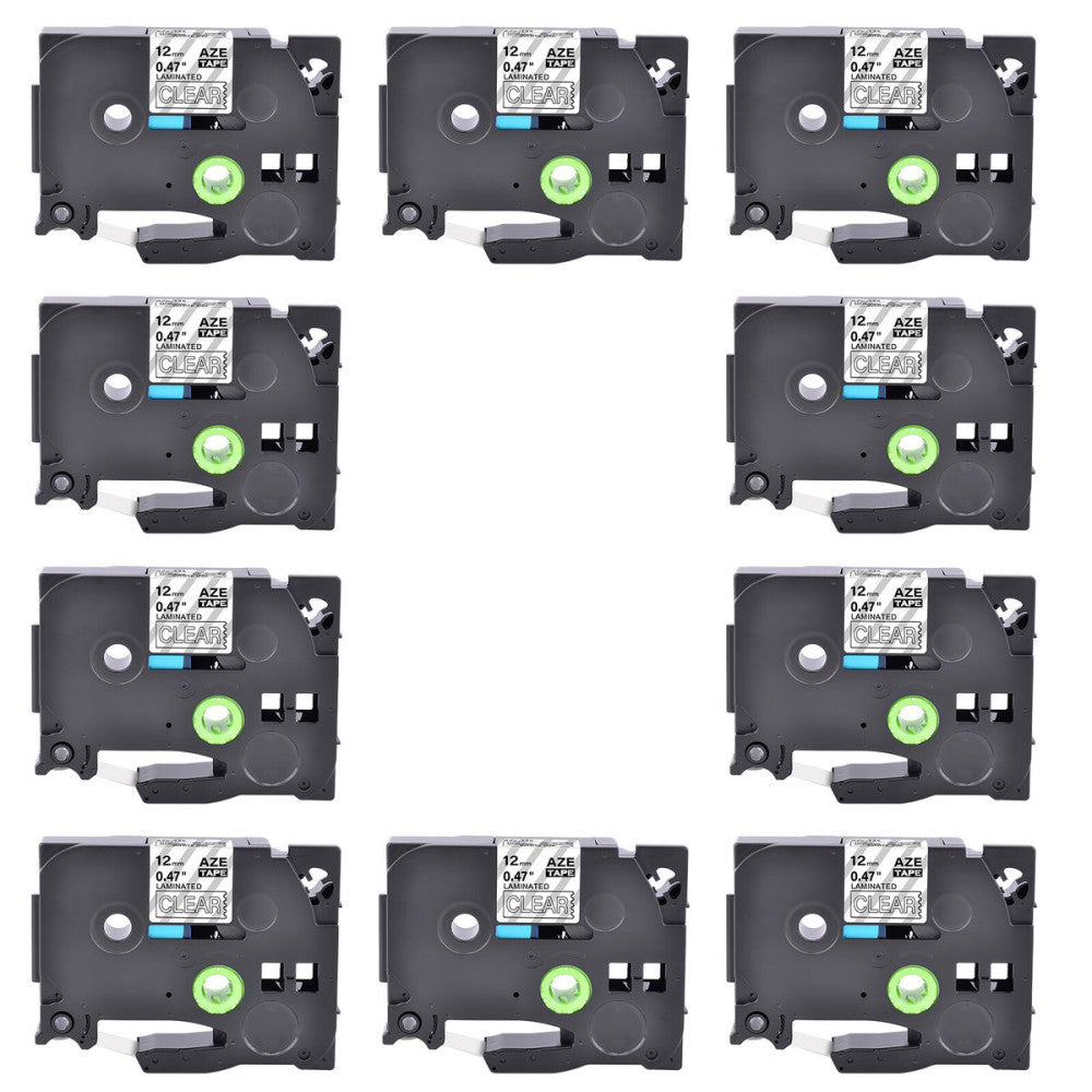 10PK TZ-135 TZe-135 White on Clear Label 0.47'' Compatible for Brother PT-E550W