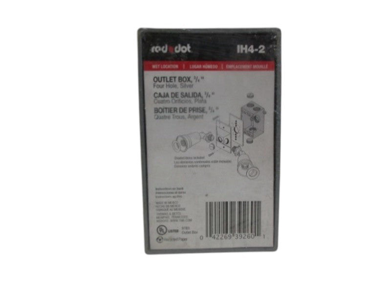 RED DOT IH4-2 4HOLE OUTLET BOX NSMP