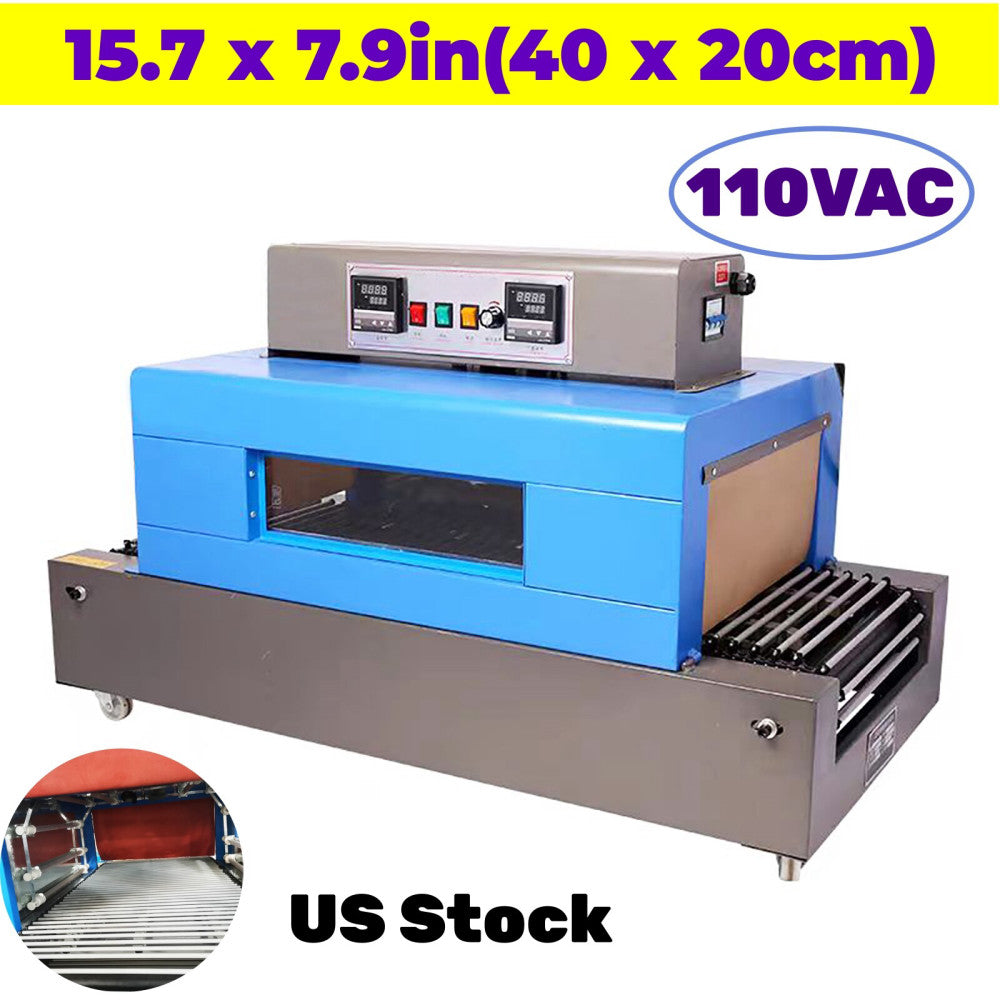 US 15.7 x 7.9in Thermal Heat Shrink Packaging Machine Tunnels PP/ POF/ PVC 110V