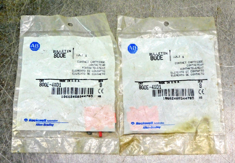 Allen Bradley 800E-4X01 Contact Cartridge Block 600V 10A Lot of Two (2)