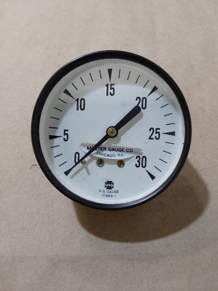 USG Pressure 2 1/2" Gauge 0-30PSI U.S. Gauge 10889-1 Back Mount 1/2"