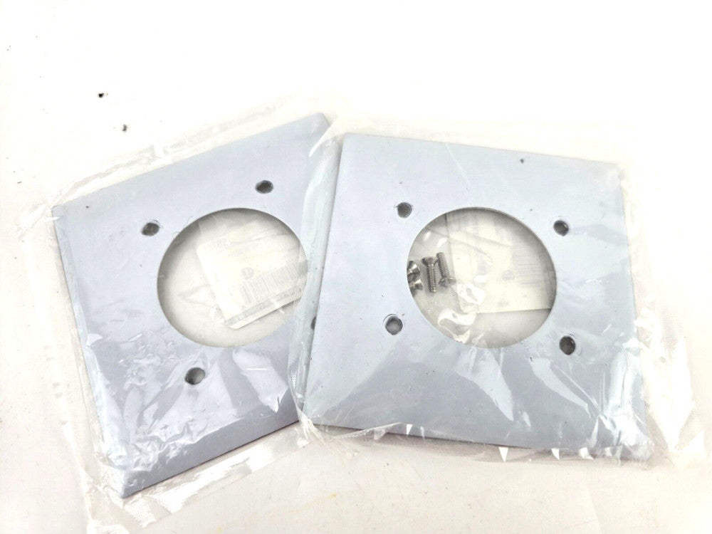 2pcs HUBBELL SS703 Single Receptacle Plate,2 Gang,Silver