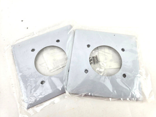 2pcs HUBBELL SS703 Single Receptacle Plate,2 Gang,Silver