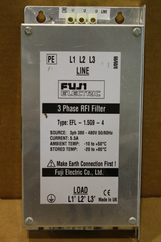 FUJI ELECTRIC EFL-1.5G9-4 THREE PHASE RFI FILTER