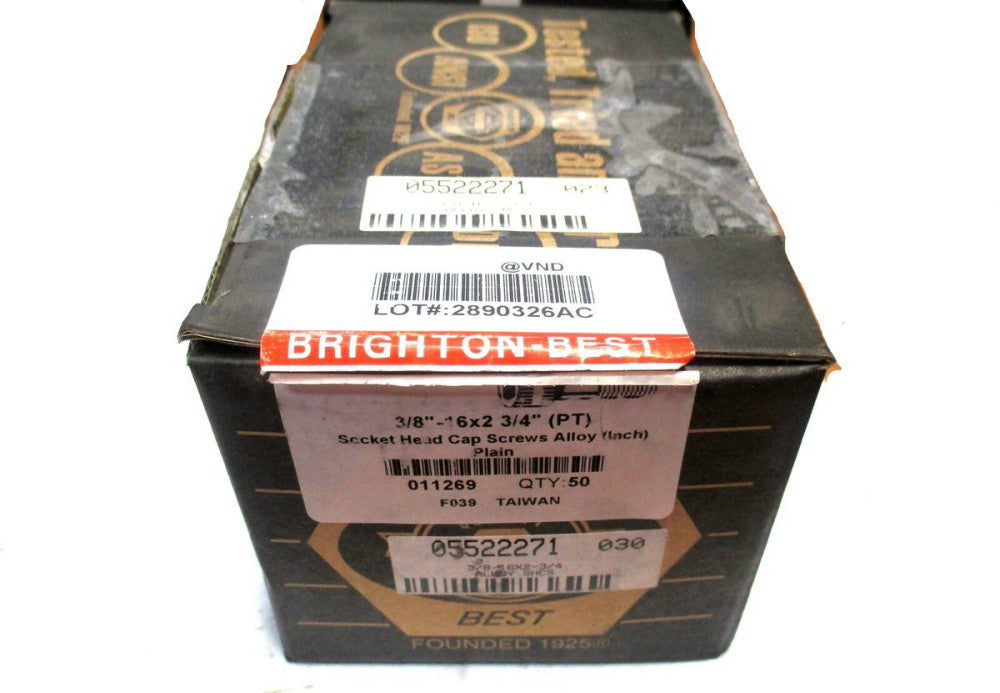 Brighton (011269) 3/8-16 UNC 2-3/4 OAL 5/16 Hex Socket Cap Screw - Lot of 50