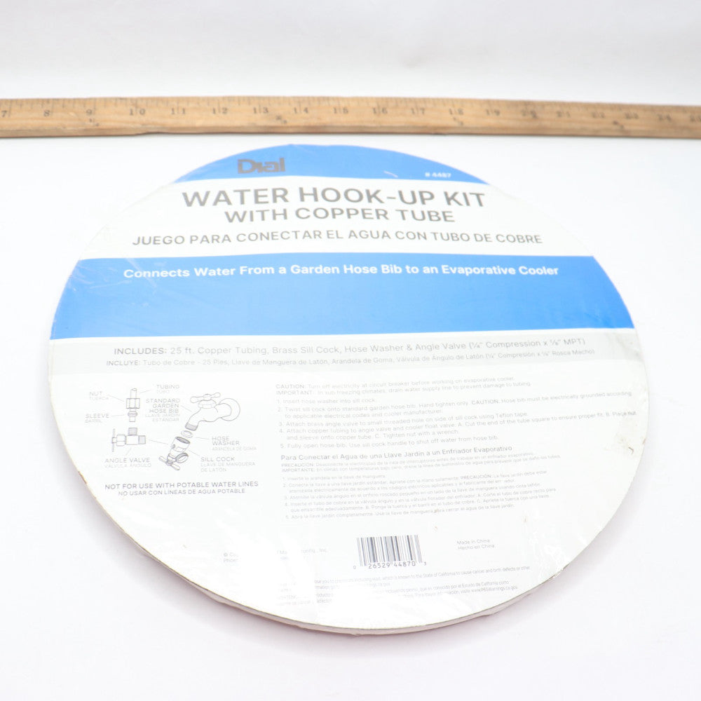 Dial Water Hook Up Kit Copper Orange 1/4" Comp. x 1/8" MPT 4487-Tubing Only