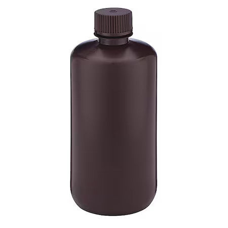 Globe Scientific 7060500Am Bottle, Amber Narrow Mouth, Round, Hdpe, 500Ml,Pk12