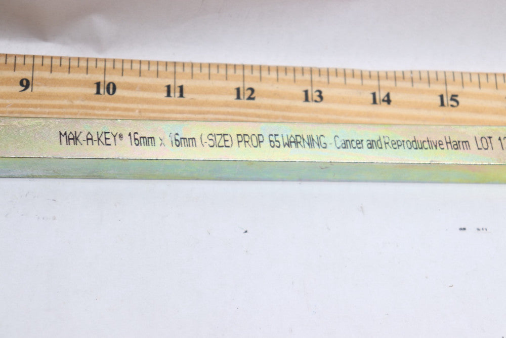 Mak-A-Key Oversized Key Stock Yellow Zinc 16MM X 16MM X 12" 1289472