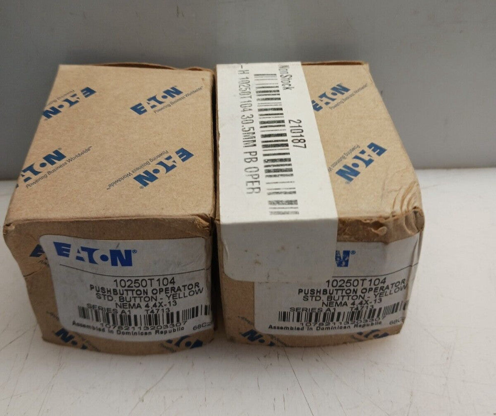 20) NEW EATON 10250T104 YELLOW PUSH BUTTON OPERATOR NEMA 4,4X-13 LOT OF 2