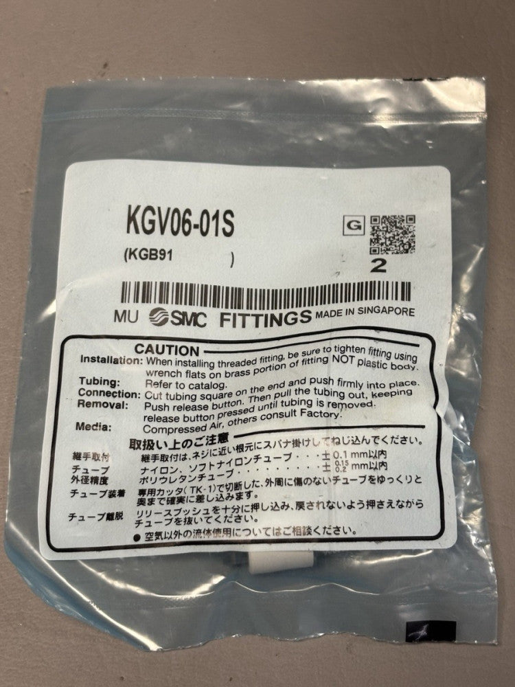 2- SMC KGV06-01S Uni Male Elbow Tube Fitting Connector 6mm