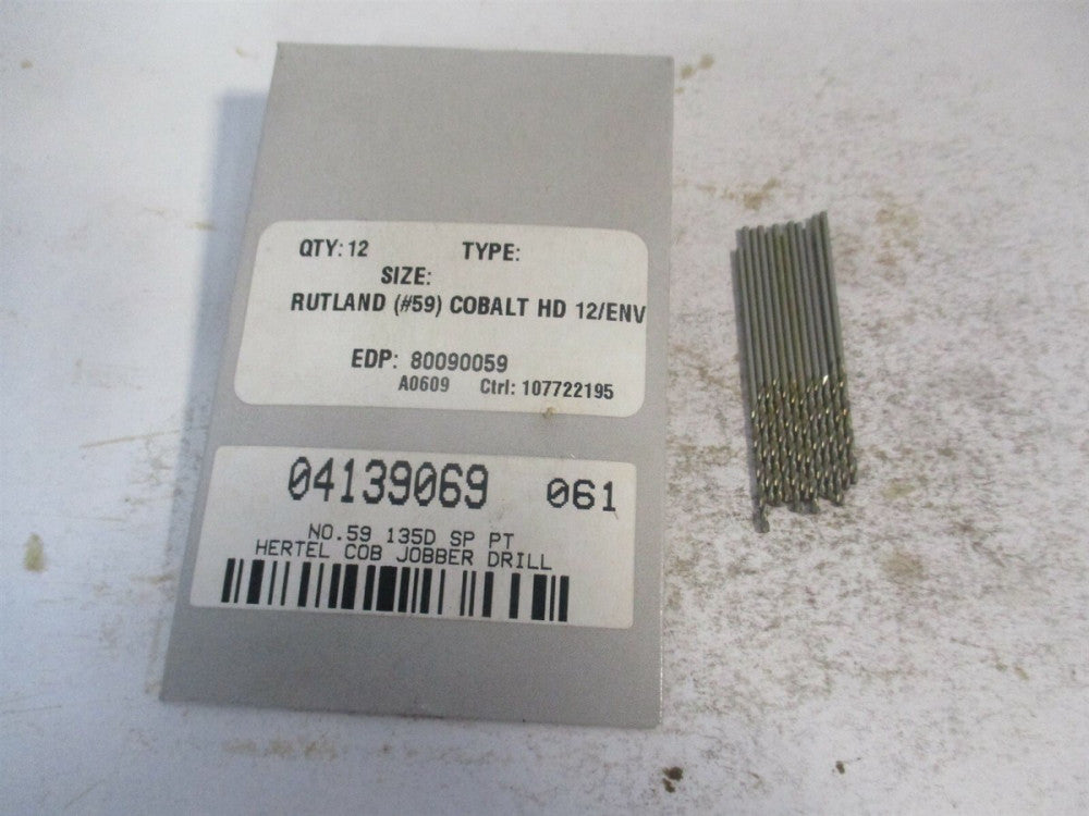 (04139069) #59 135° 11/16" x 1-5/8" OAL Cobalt Tapered Jobber Drill - Pack of 12