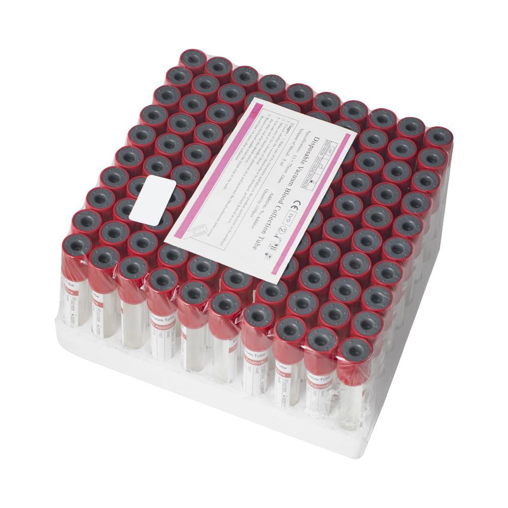 Sterile Glass Blood Collection Tubes No Additive 12x75mm 5mL 100pcs For Medical